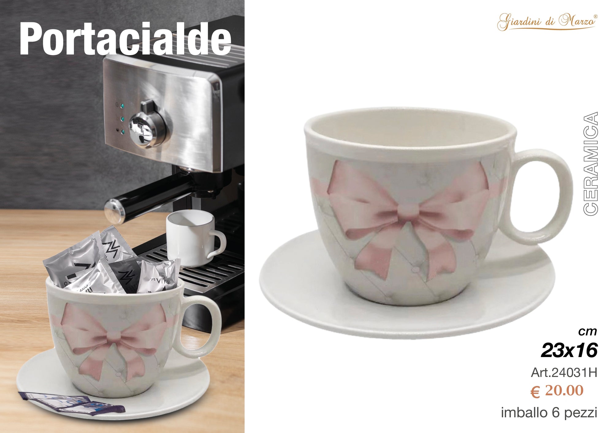 Tazzone P/cialde Stampa Fiocco Rosa