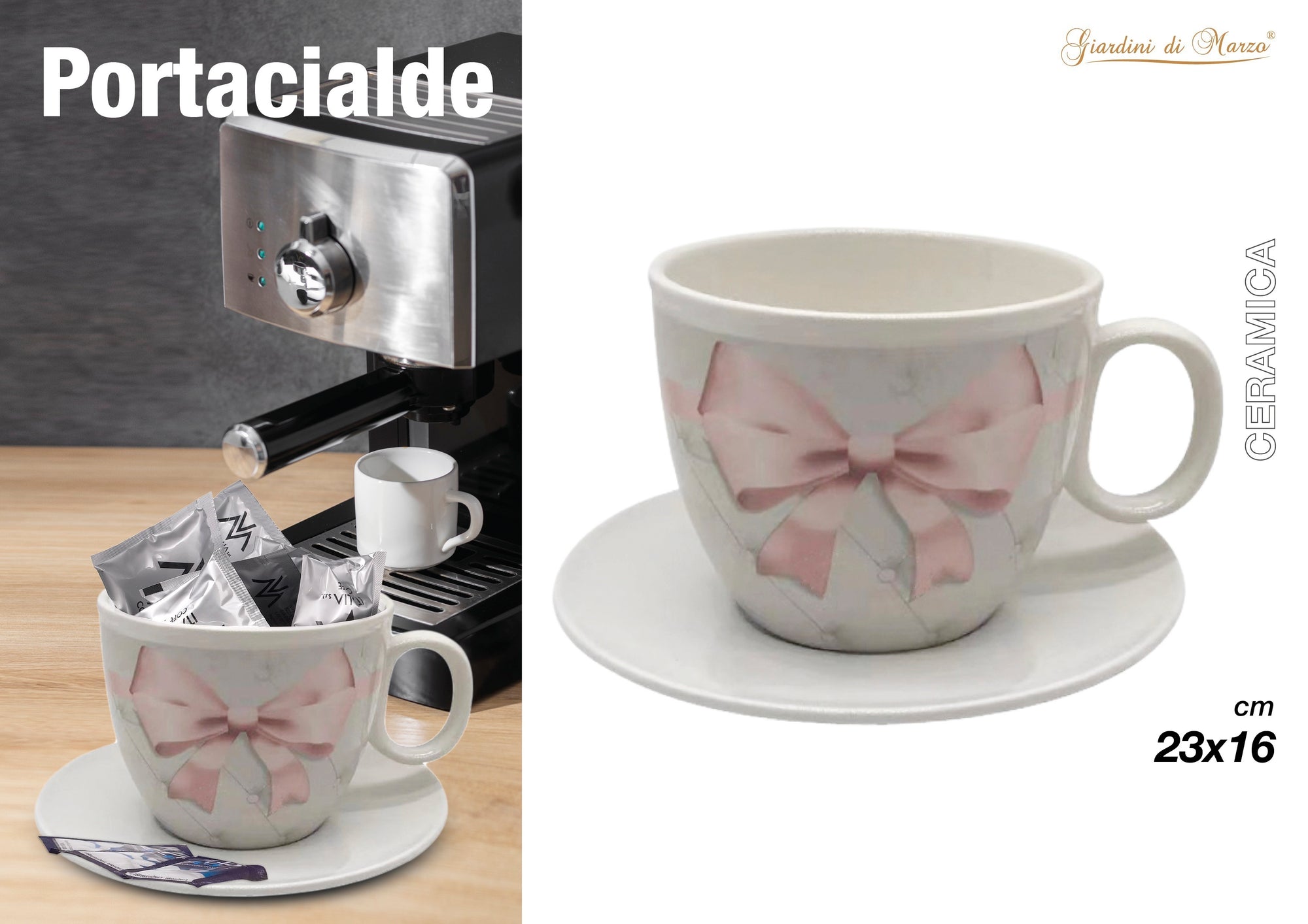 Tazzone P/cialde Stampa Fiocco Rosa