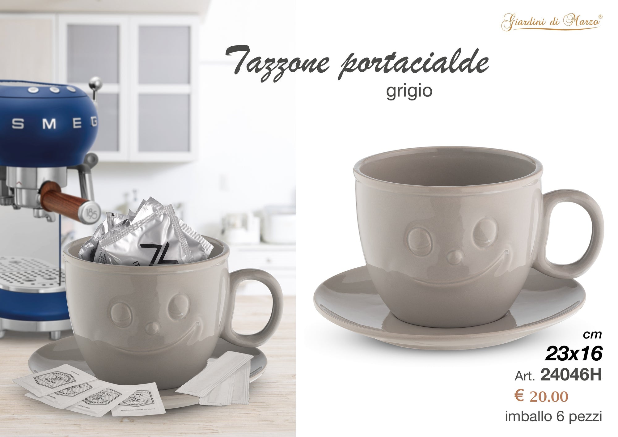 Tazzone Sorriso Grigio