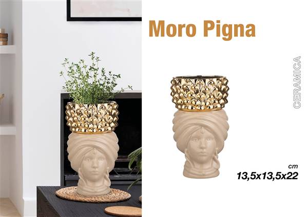 MORO DONNA 22 CM TORTORA CON PIGNA GOLD