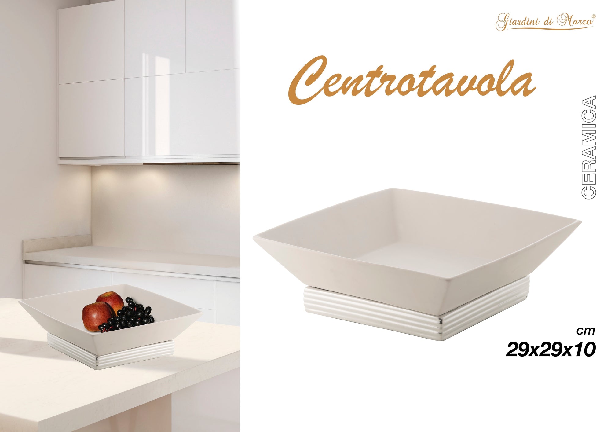 Centro Tavola Quadrato Argento