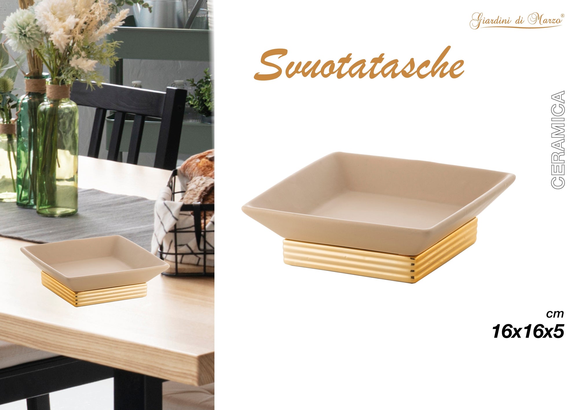 Svuota Tasche Quadrato Oro