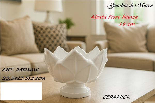 ALZATA FIORE 18 CM BIANCA