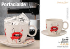 Tazzone Portacialde Bianco Labbra Rosse