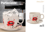 Tazzone Portacialde Bianco Labbra Rosse