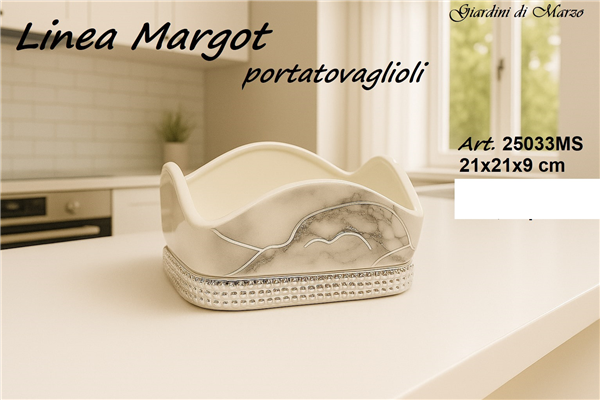 Portatovaglioli Effetto Marmo Silver