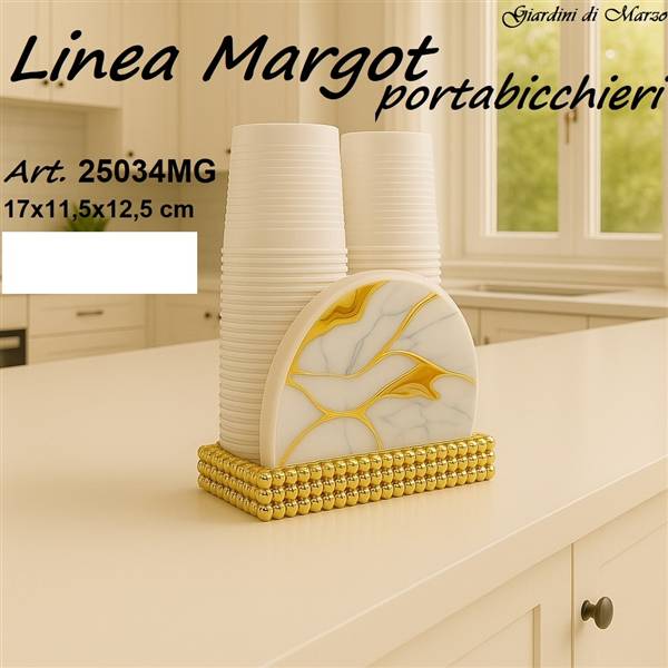 PORTABICCHIERI EFFETTO MARMO GOLD