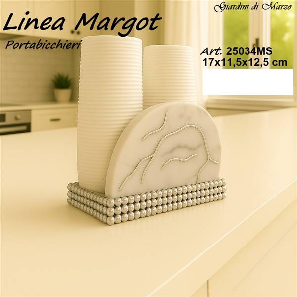 PORTABICCHIERI EFFETTO MARMO SILVER