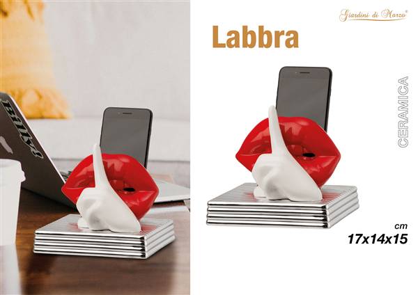 LABBRA ROSSE CON P/CELLULARE-BASE SILVER