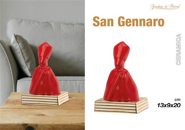 San Gennaro Rosso Con Base Gold