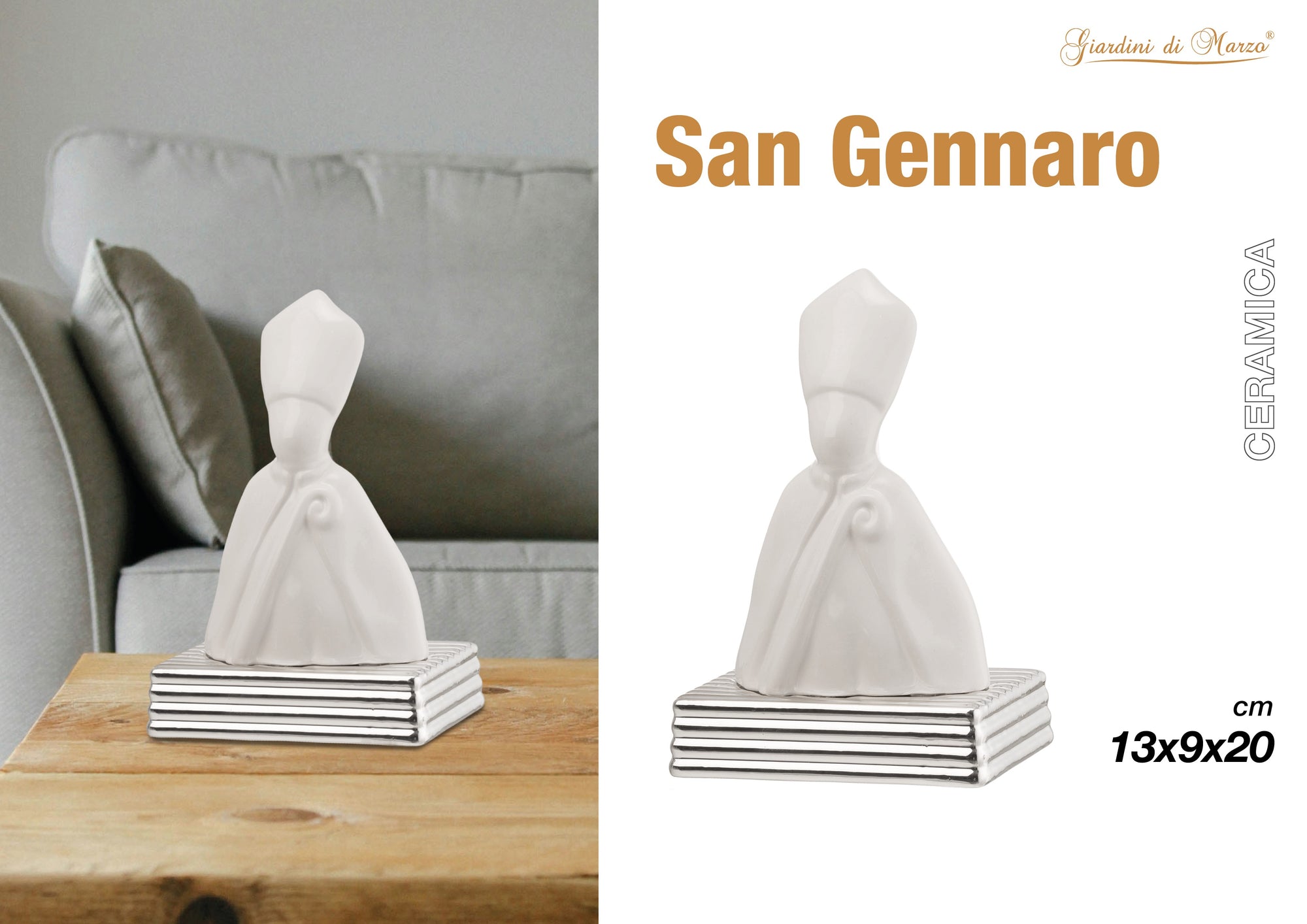 San Gennaro Bianco Con Base Silver