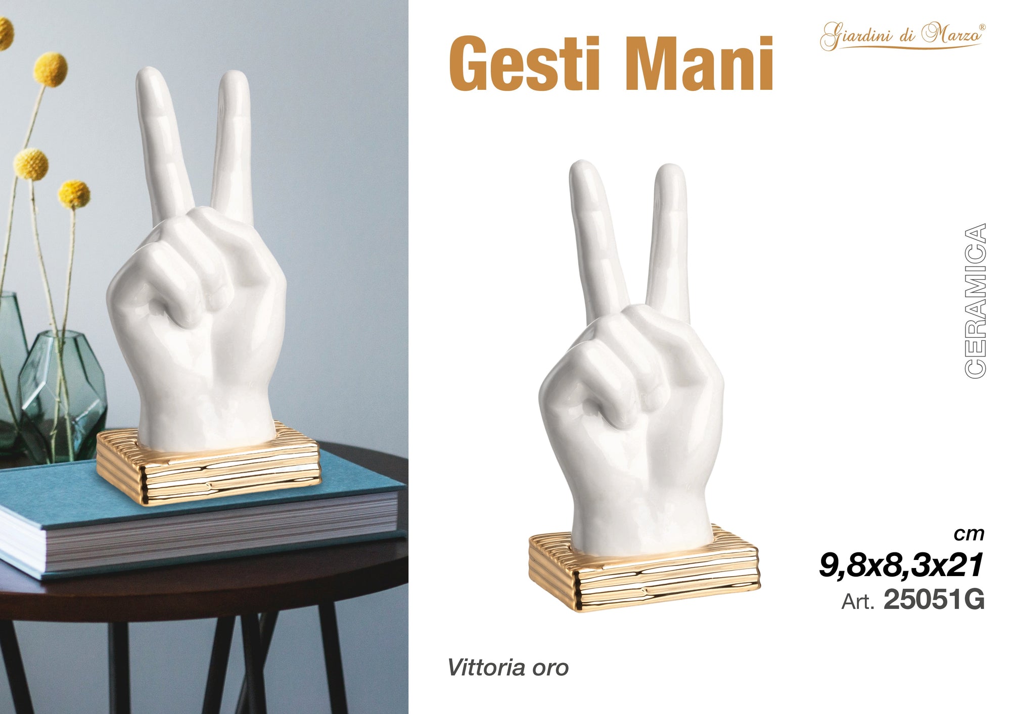 Mano Vittoria Bianca Base Oro