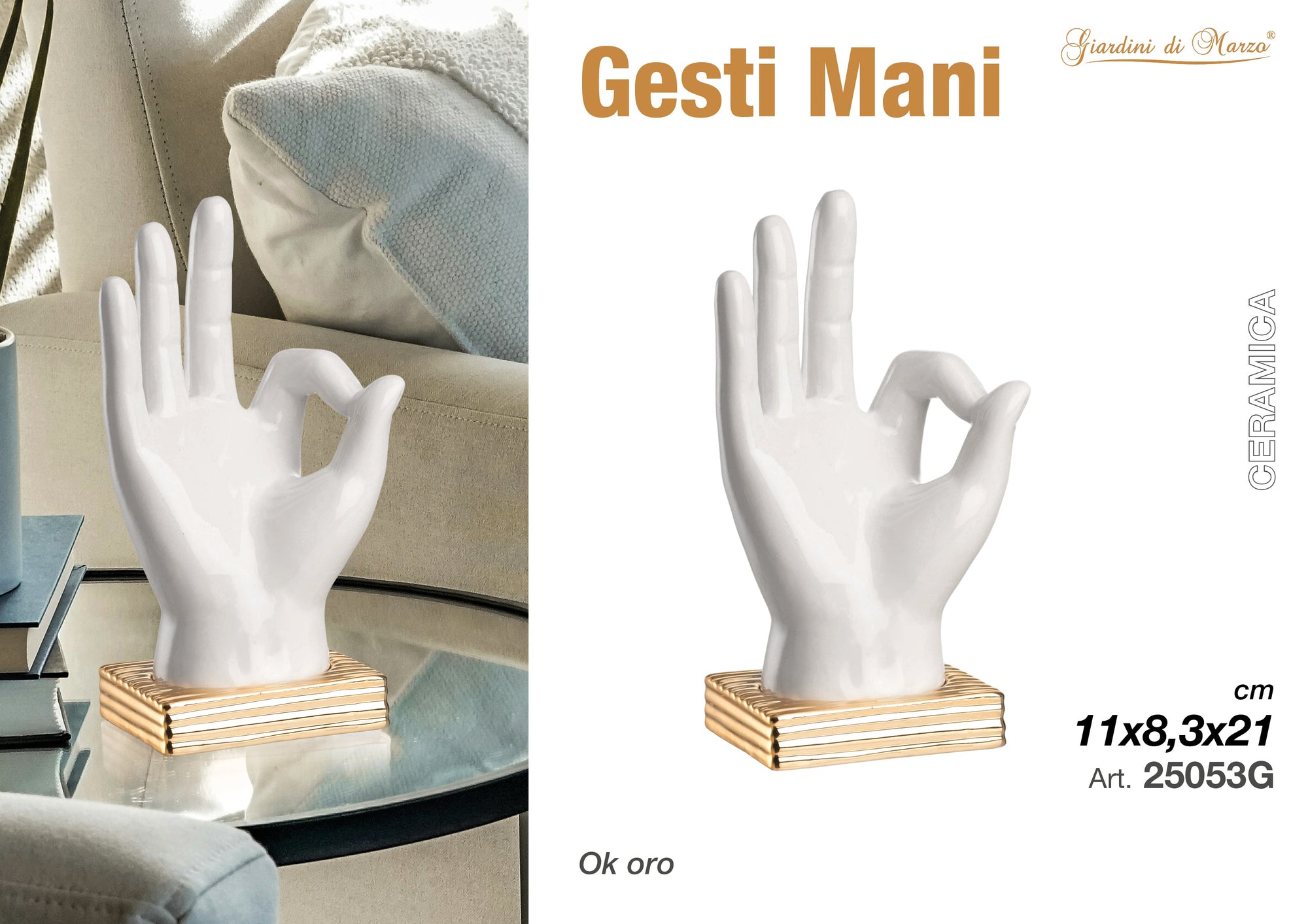 Mano Dita Ok Bianca Base Oro