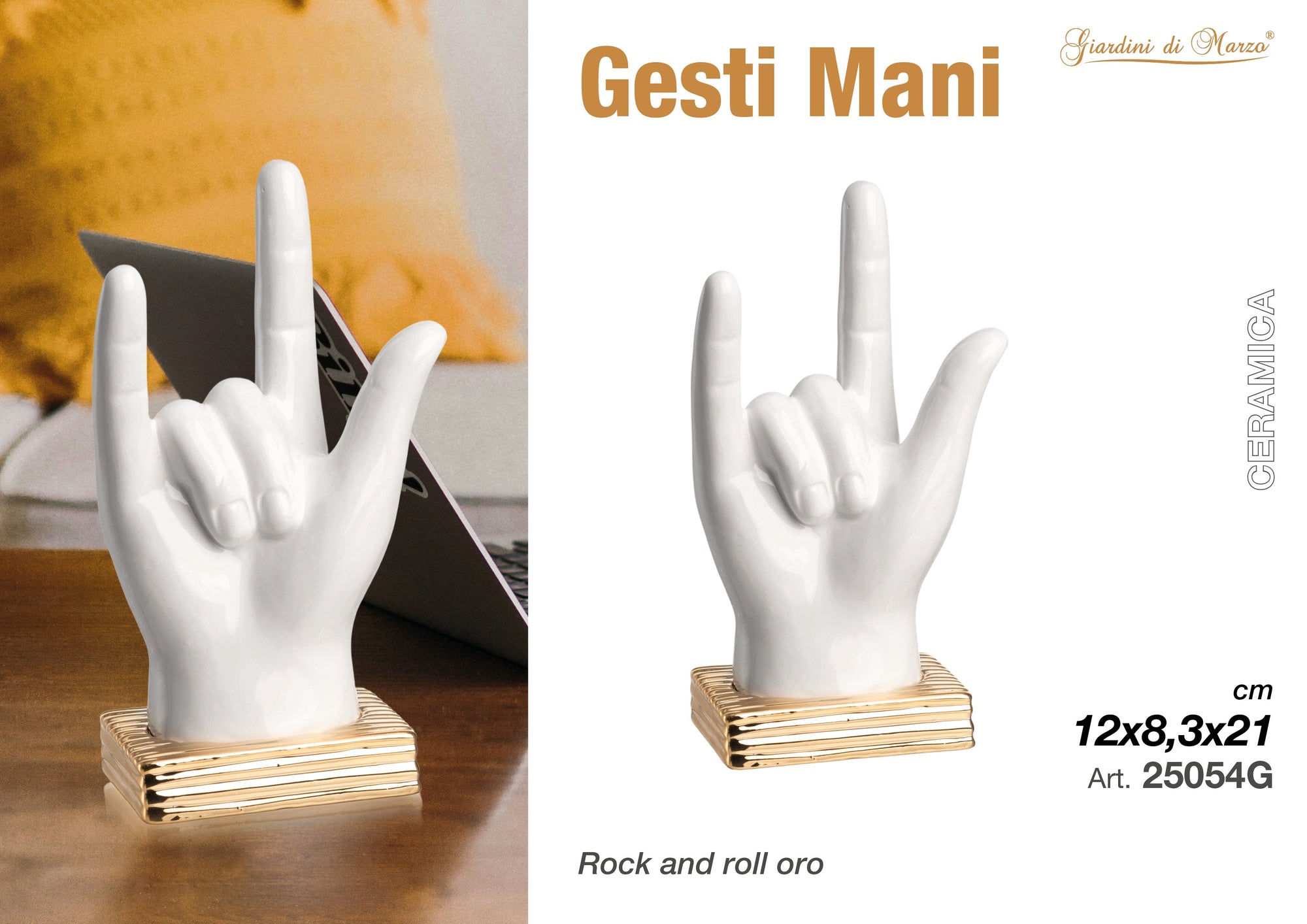 Mano Rock And Roll Bianca Base Oro