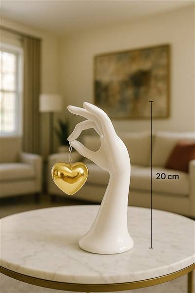 MANO CON CUORE ORO PALLINATO