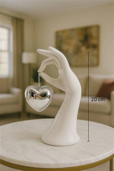 MANO CON CUORE ARGENTO PALLINATO