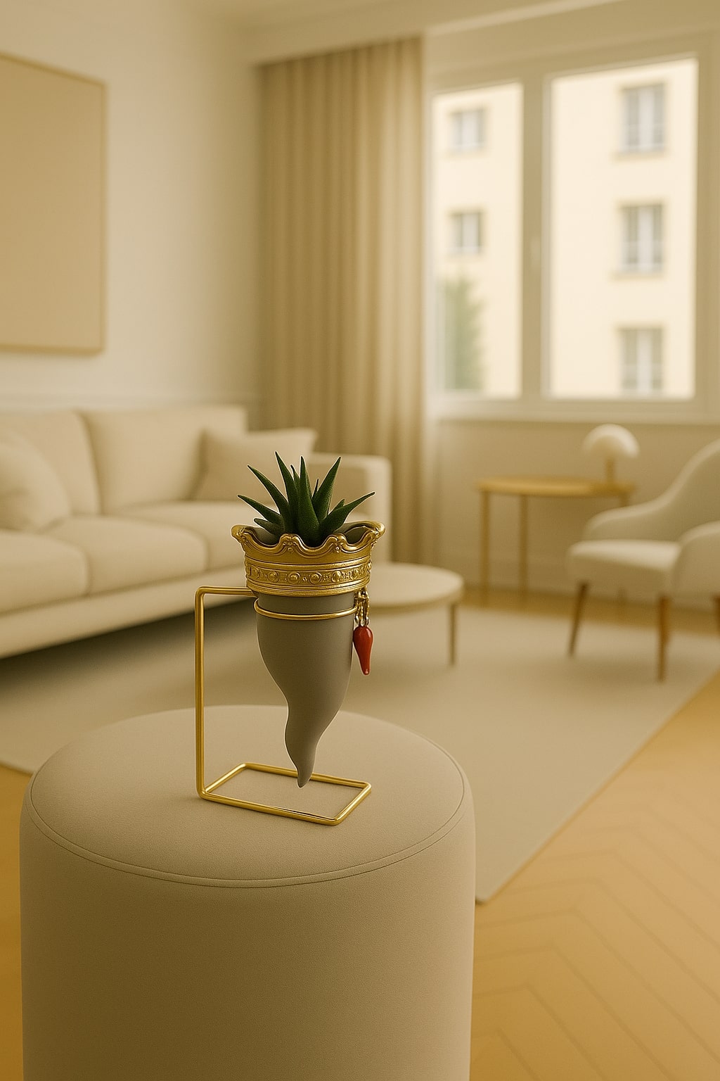 Corno Tort.c/piant. Corona Oro 28 Cm