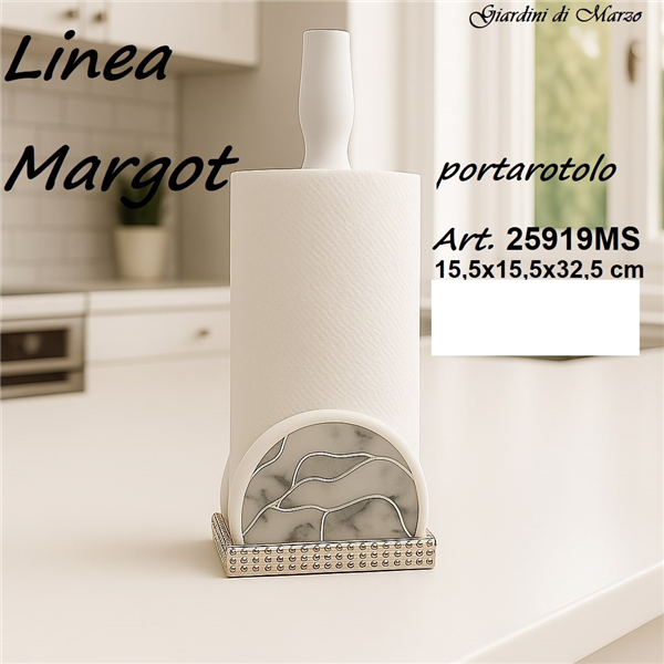 Portarotolo Effetto Marmo Silver