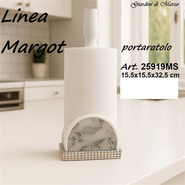 PORTAROTOLO EFFETTO MARMO SILVER