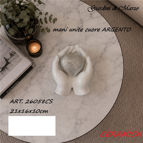 MANI UNITE CUORE ARGENTO