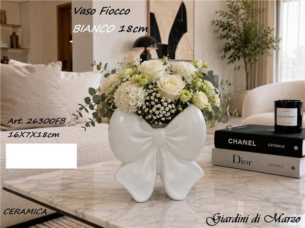 VASO 18CM FIOCCO BIANCO