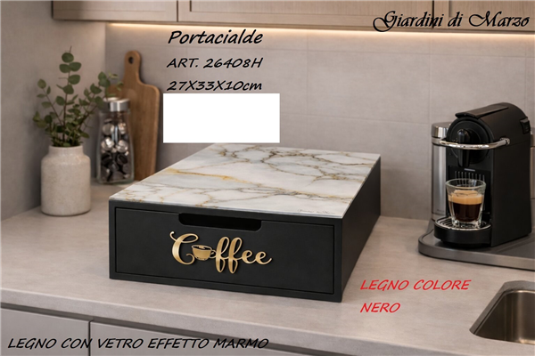 PORTACIALDE NERO EFF MARM ORO CAFFE