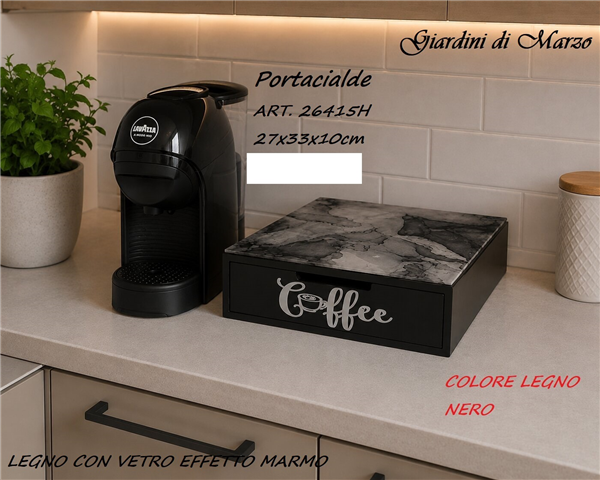 PORTACIALDE NERO EFF MARM SILVER CAFFE