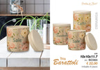Tris Barattoli Ceramica Floreale