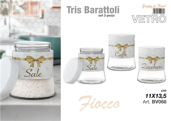 TRIS BARATTOLIFIOCCO TORTORA TRAPUNTATO