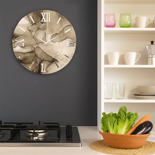OROLOGIO MARMO 40 CM GRIGIO SCURO