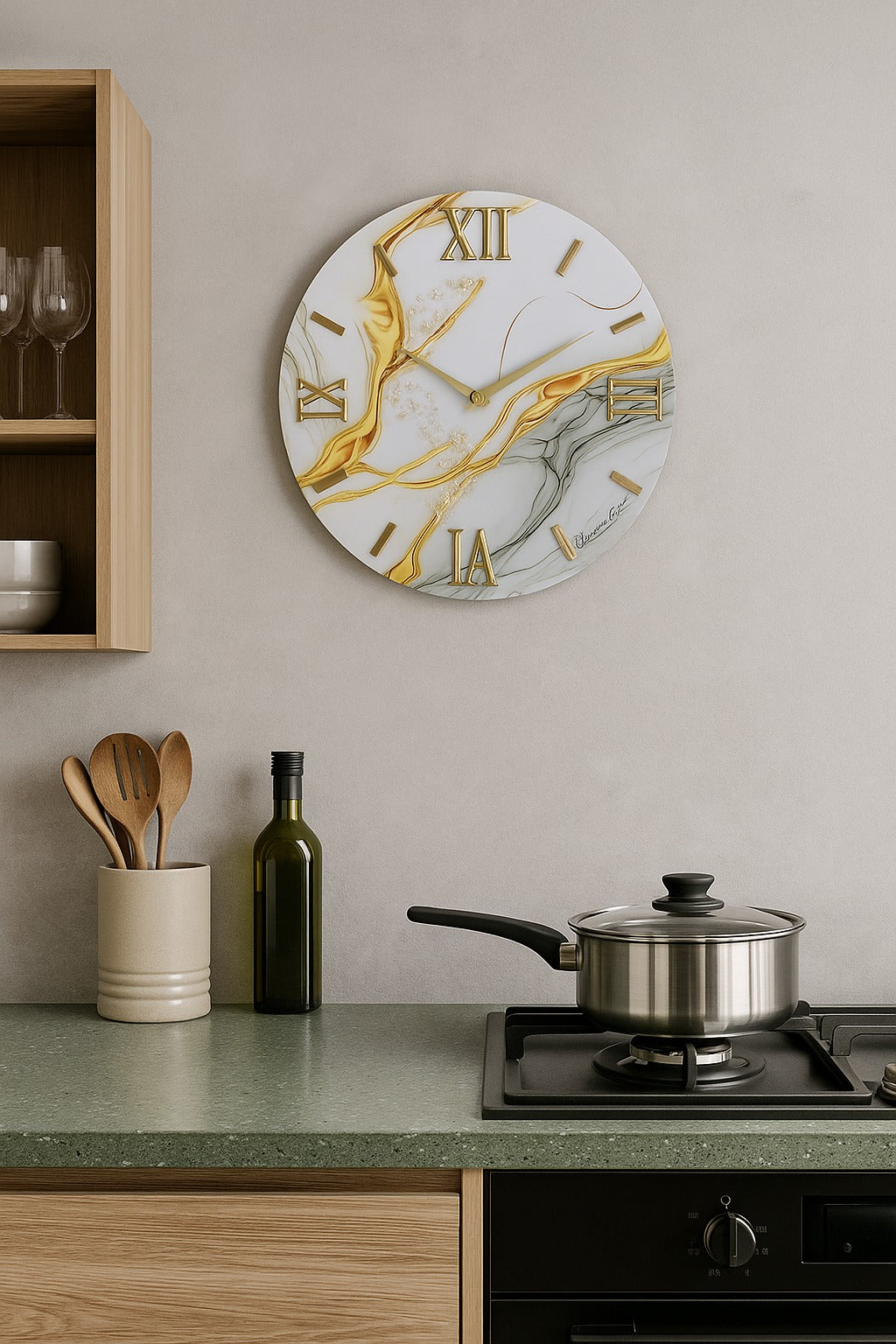 Orologio Marmo 40 Cm Bianco