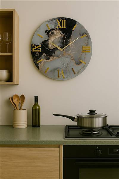 OROLOGIO MARMO 40 CM NERO