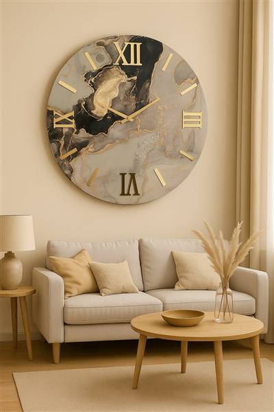 OROLOGIO MARMO 60 CM NERO