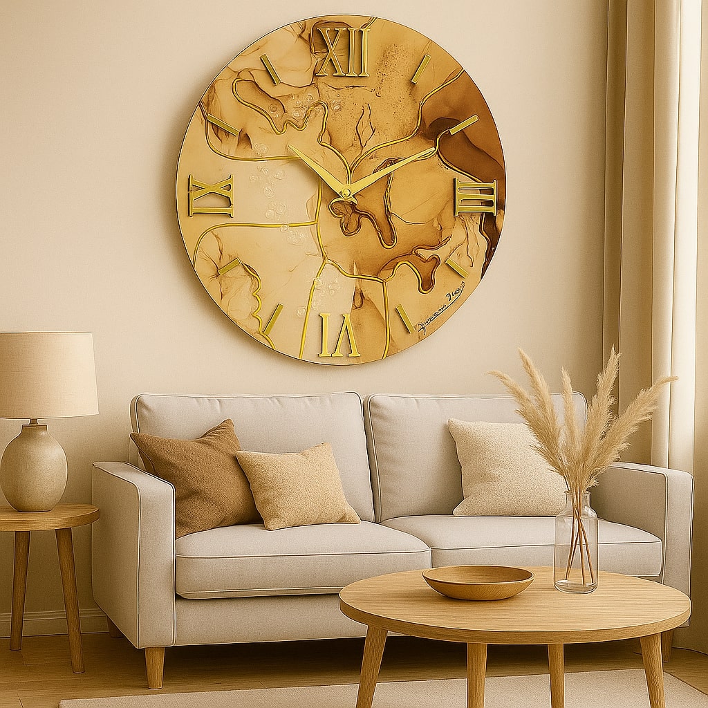 Orologio Marmo 80 Cm Tortora