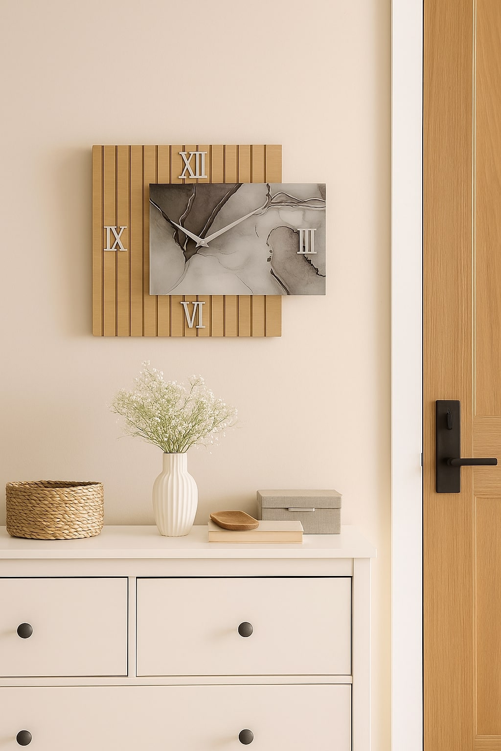 Orol. Rettang. Marmo Grigio 40 Cm Legno