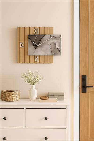 OROL. RETTANG. MARMO GRIGIO 50 CM LEGNO