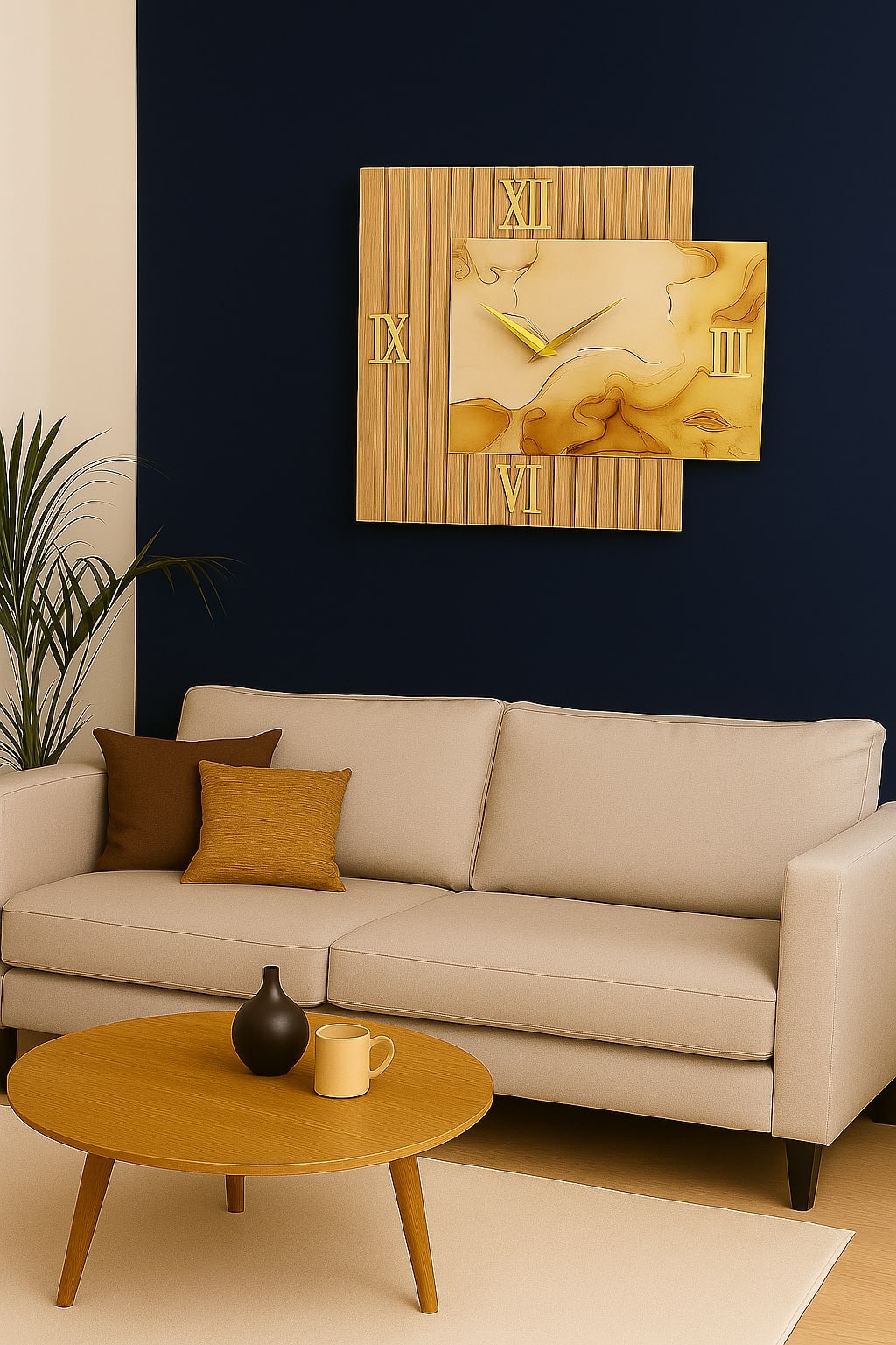 Orol. Rettang. Marmo Tortora 40 Cm Legno