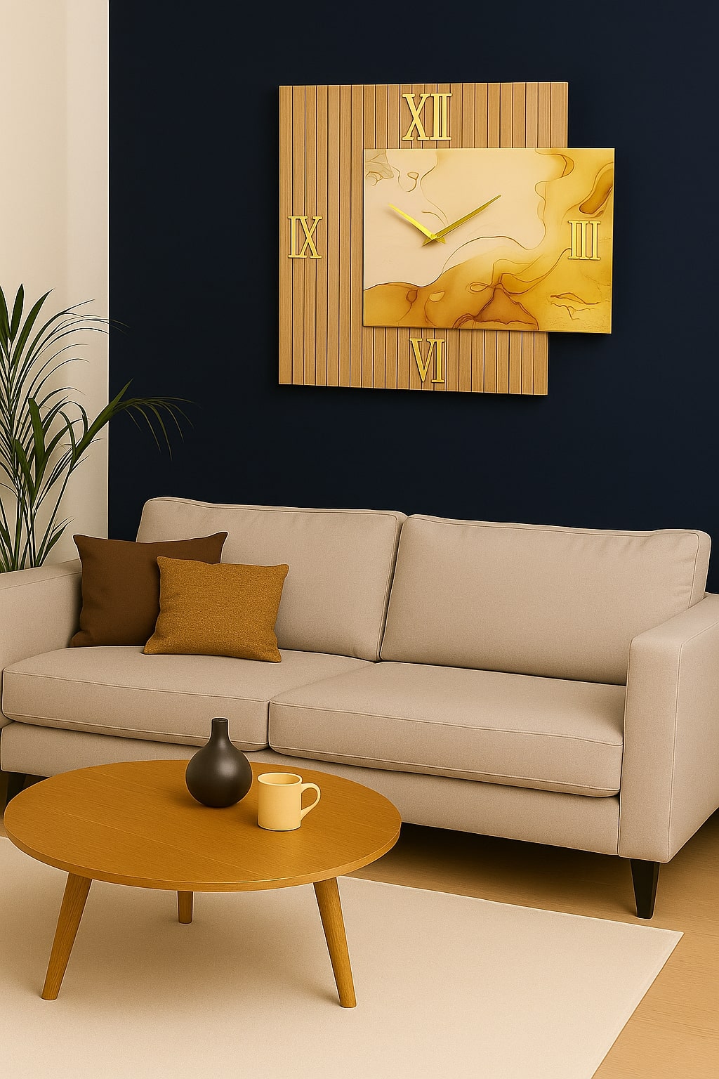 Orol. Rettang. Marmo Tortora 60 Cm Legno