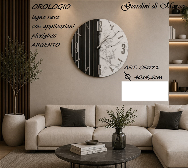 OROL LEGNO NERO 40CM EFF. MARM LIGH SILV