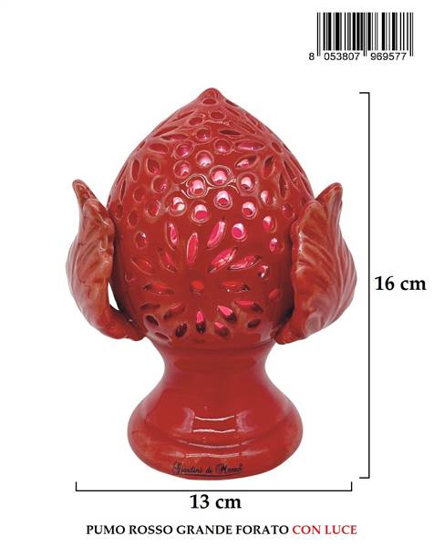 PUMO GRANDE ROSSO FORATO H16CM