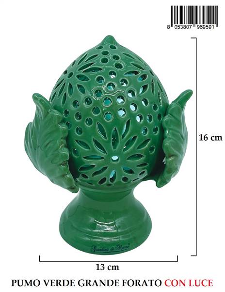 PUMO GRANDE VERDE FORATO H16CM