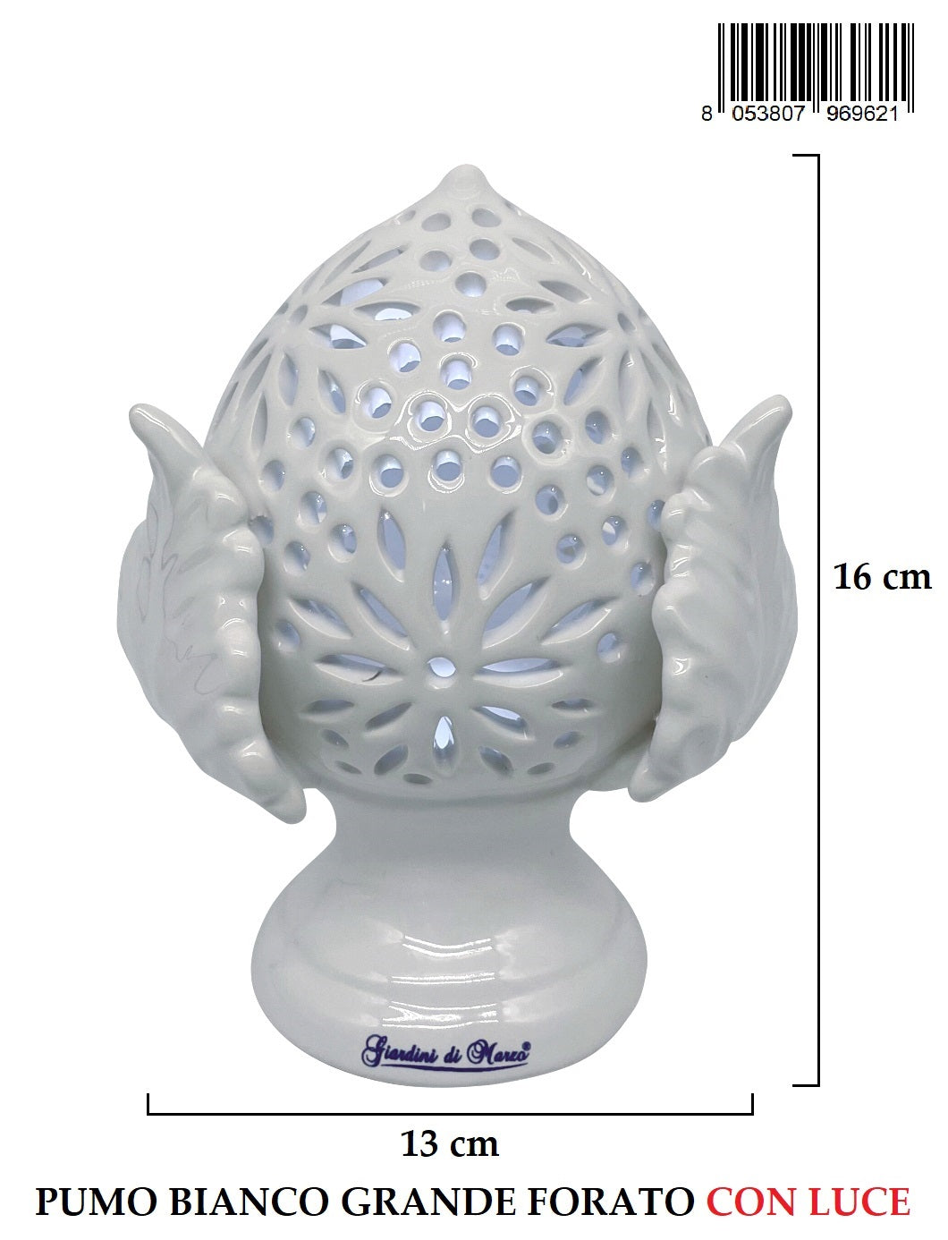 Pumo Grande Bianco Forato H16cm