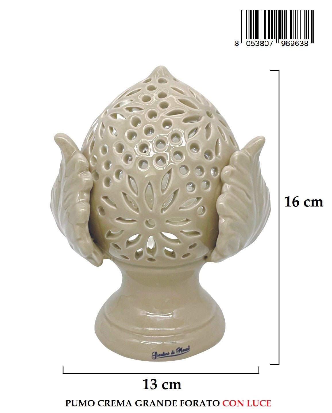 Pumo Grande Crema Forato H16cm