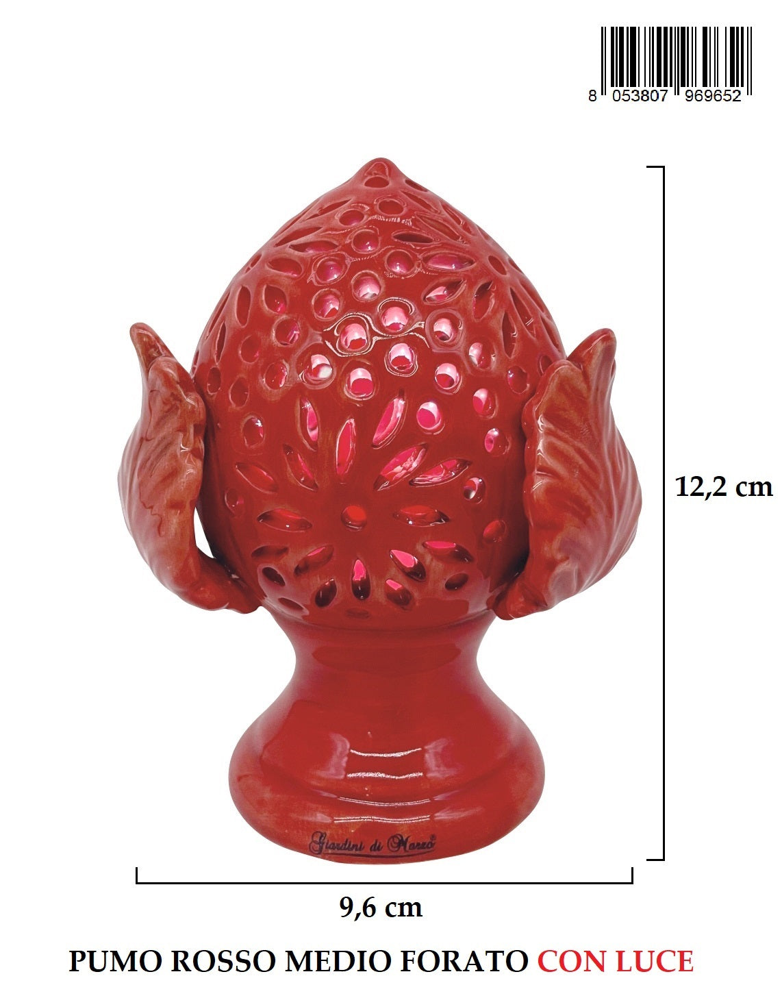 Pumo Medio Rosso Forato H12cm