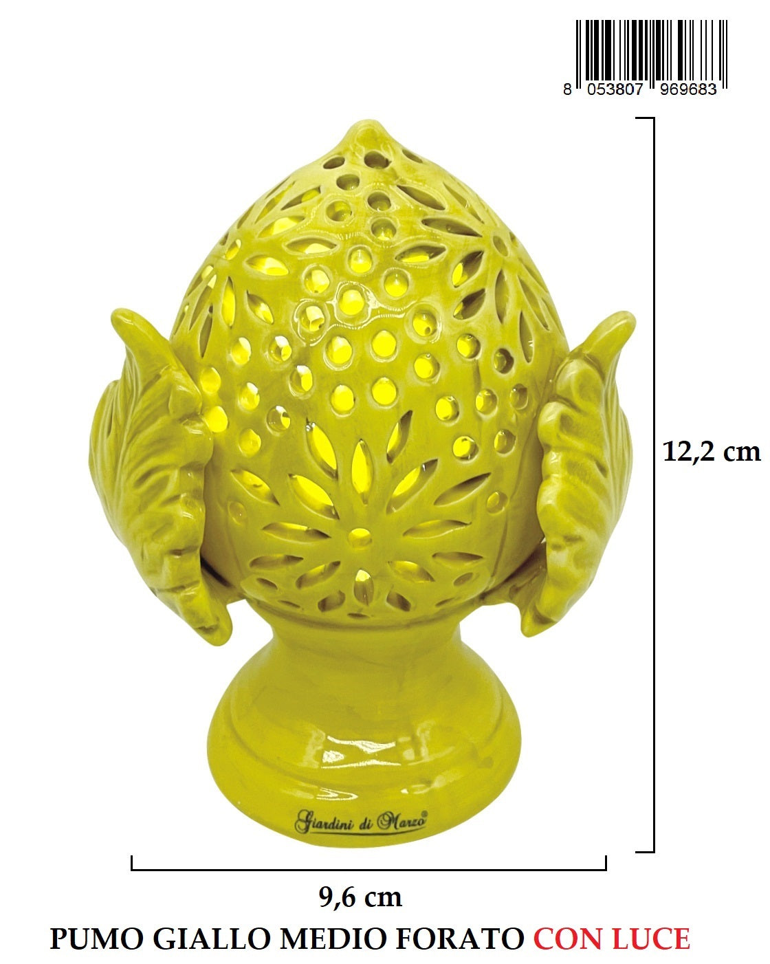 Pumo Medio Giallo Forato H12cm