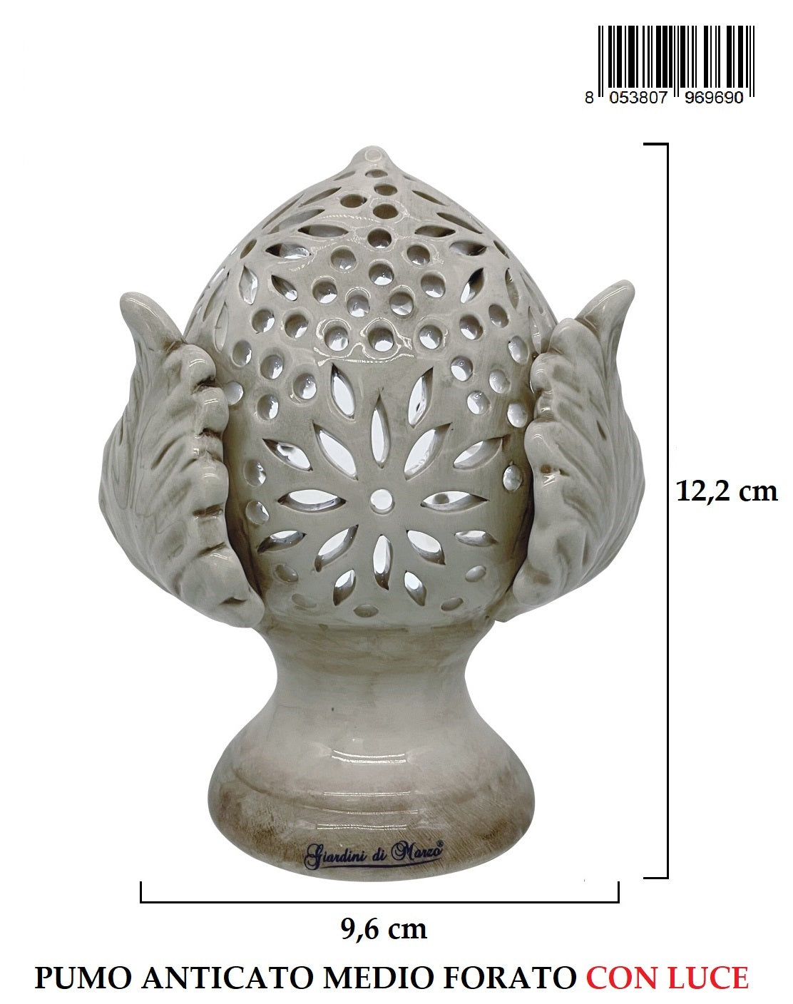 Pumo Medio Anticato Forato H12cm