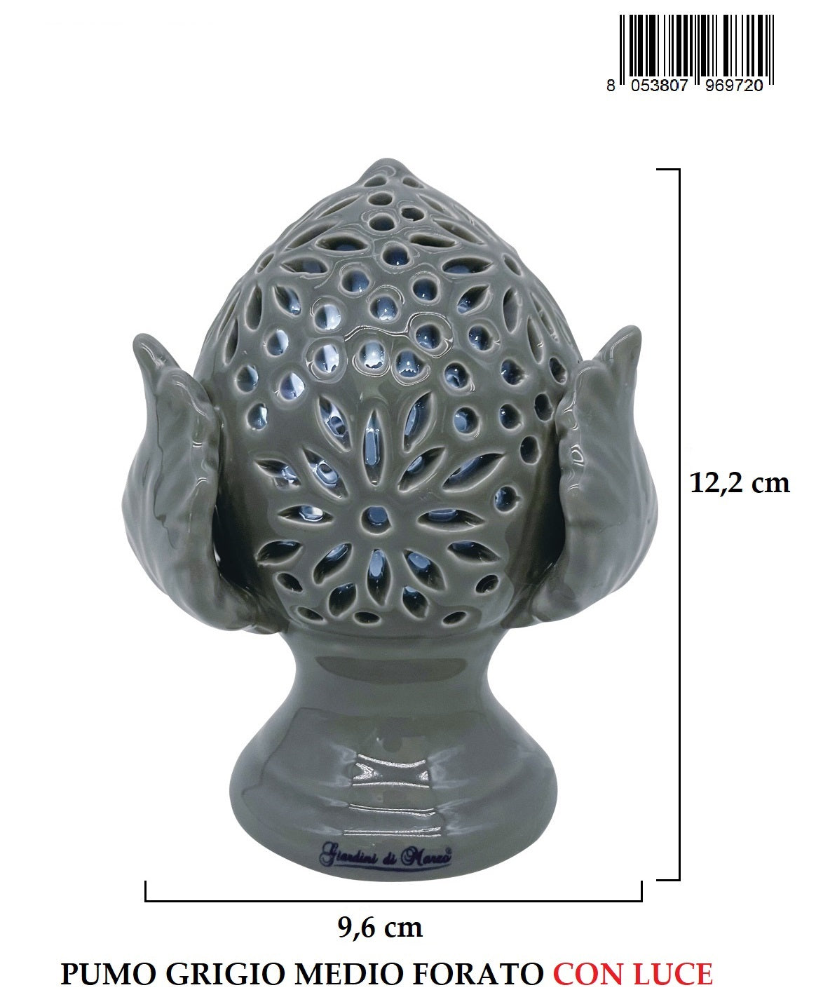 Pumo Medio Grigio Forato H12cm