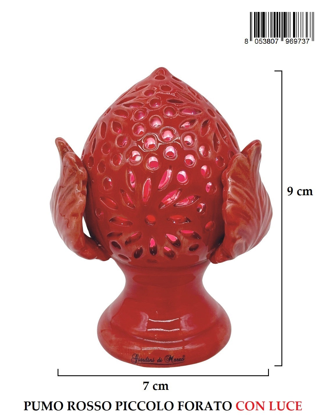 Pumo Piccolo Rosso Forato H9cm