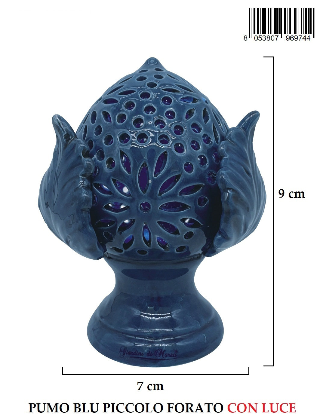 Pumo Piccolo Blu Forato H9cm