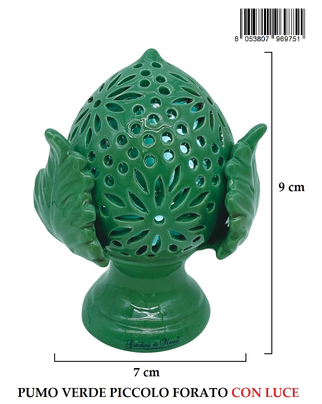 Pumo Piccolo Verde Forato H9cm